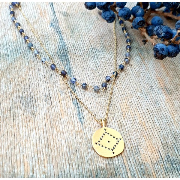 Hanka IN ilgas kaklo papuošalas su jolitu ir cirkoniu